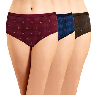 ICOE-078 Hipster Panties with Outer Elastic - (Pack of 3)